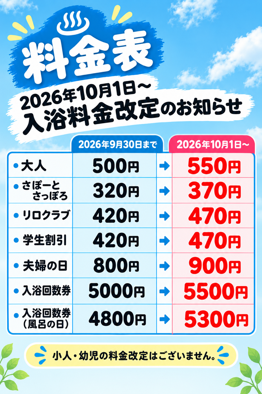 入館料金改定のお知らせ